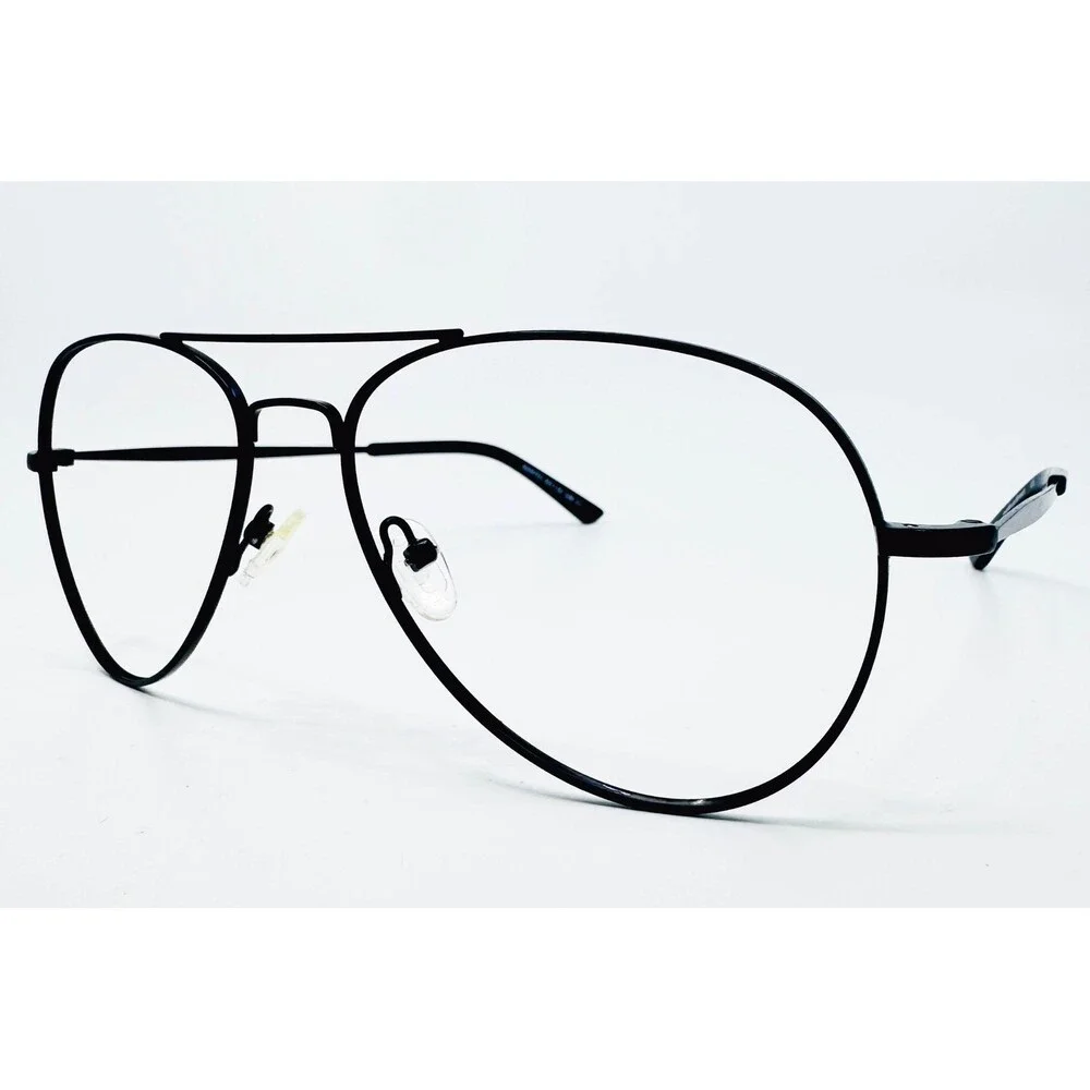Eyebuydirect Eyeglass Frames Unisex Black Nantes Aviator Full Rim 59-16-148